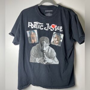 Tupac Rap 2Pac Poetic Justice Tee Black Shirt
Women's Size LG Hip Hop 90s